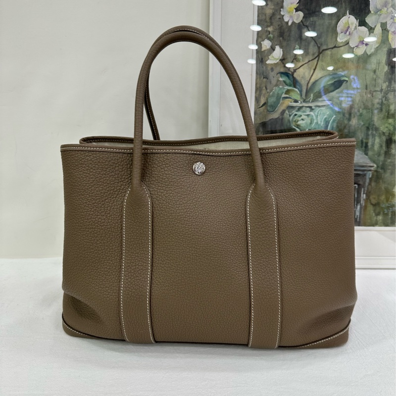 Hermes 愛馬仕 大象灰 銀扣 garden party 花園36 Y刻-2