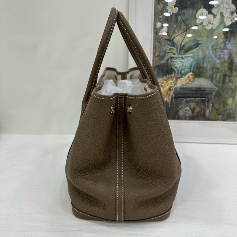 Hermes 愛馬仕 大象灰 銀扣 garden party 花園36 Y刻-4