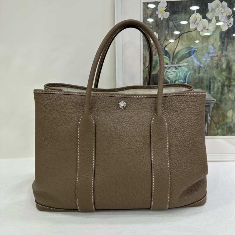 Hermes 愛馬仕 大象灰 銀扣 garden party 花園36 Y刻-5