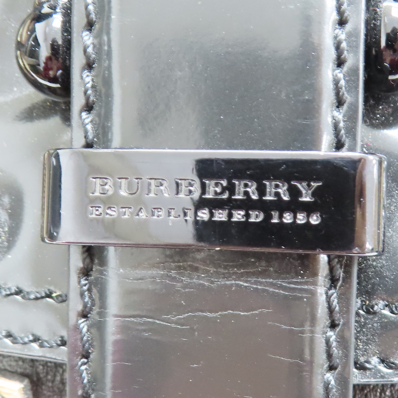 黑色 皮革 帆布 Nova格紋月牙包 肩背包【BURBERRY 巴寶莉】-7