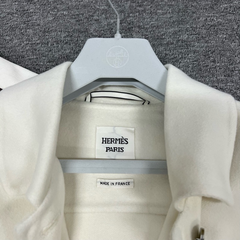 99新 Hermes 愛馬仕 25新款 羊絨外套 三粒扣翻領外套 40碼-5