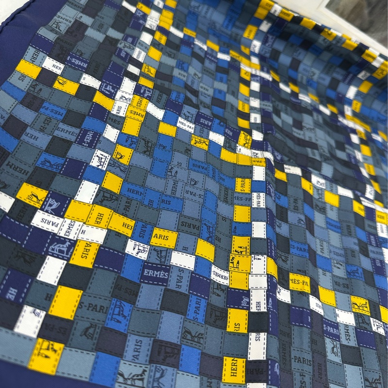 愛馬仕Hermes絲巾90*90cm，緞帶絲語bolduc，絕版愛馬仕絲巾-3