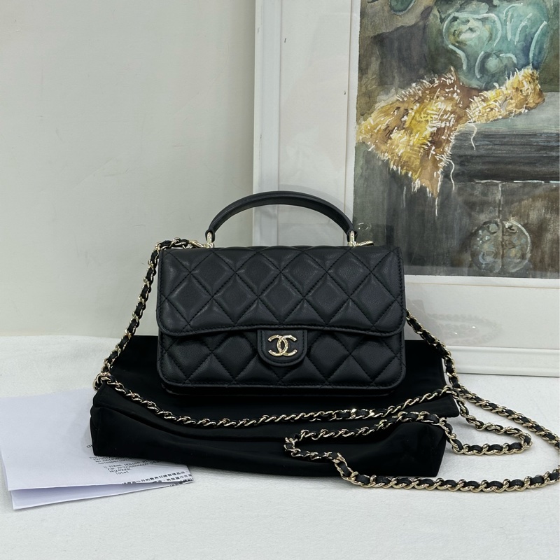 Chanel香奈兒 23P黑金 CF mini woc 有購證-0