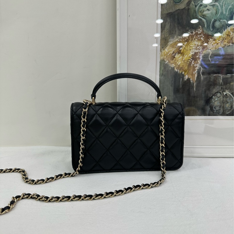 Chanel香奈兒 23P黑金 CF mini woc 有購證-2