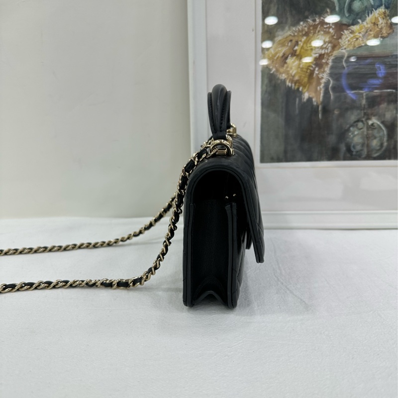 Chanel香奈兒 23P黑金 CF mini woc 有購證-3