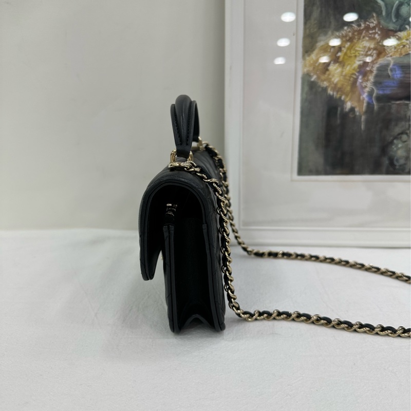 Chanel香奈兒 23P黑金 CF mini woc 有購證-4