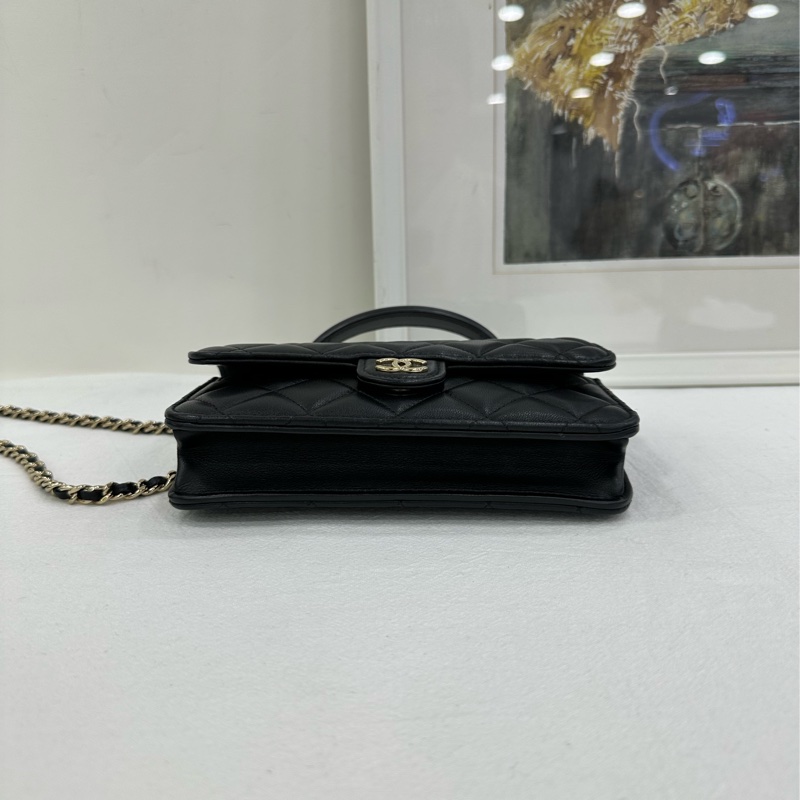 Chanel香奈兒 23P黑金 CF mini woc 有購證-5