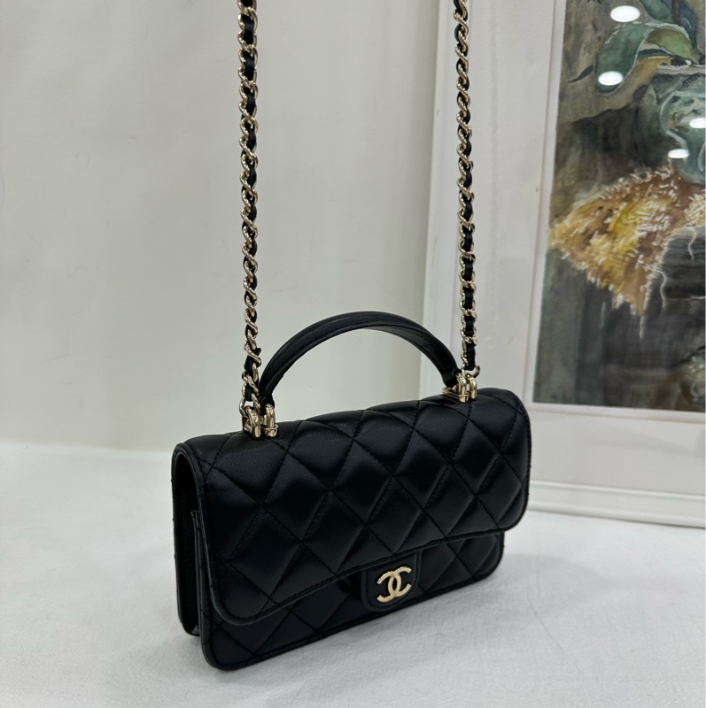 Chanel香奈兒 23P黑金 CF mini woc 有購證-8