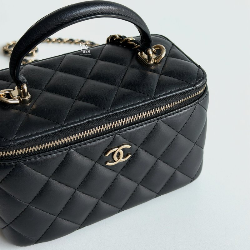 99新🆕 Chanel 香奈兒 手柄長盒子黑色金釦-3