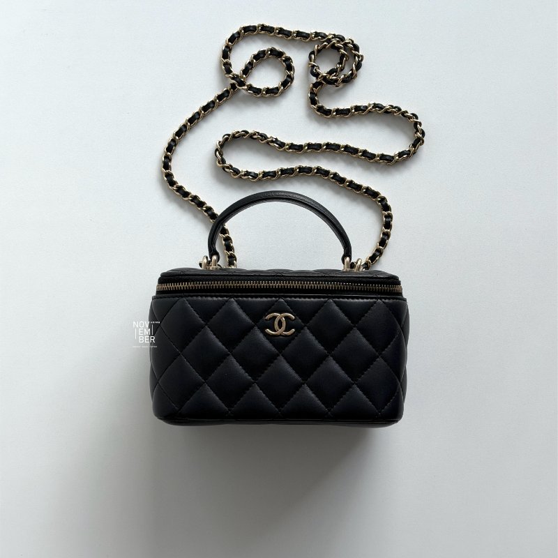 99新🆕 Chanel 香奈兒 手柄長盒子黑色金釦-5