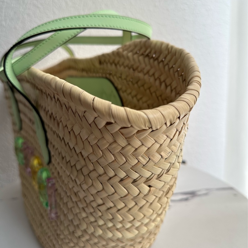 Gucci 綠色大編織包 好適合出去玩喔-4