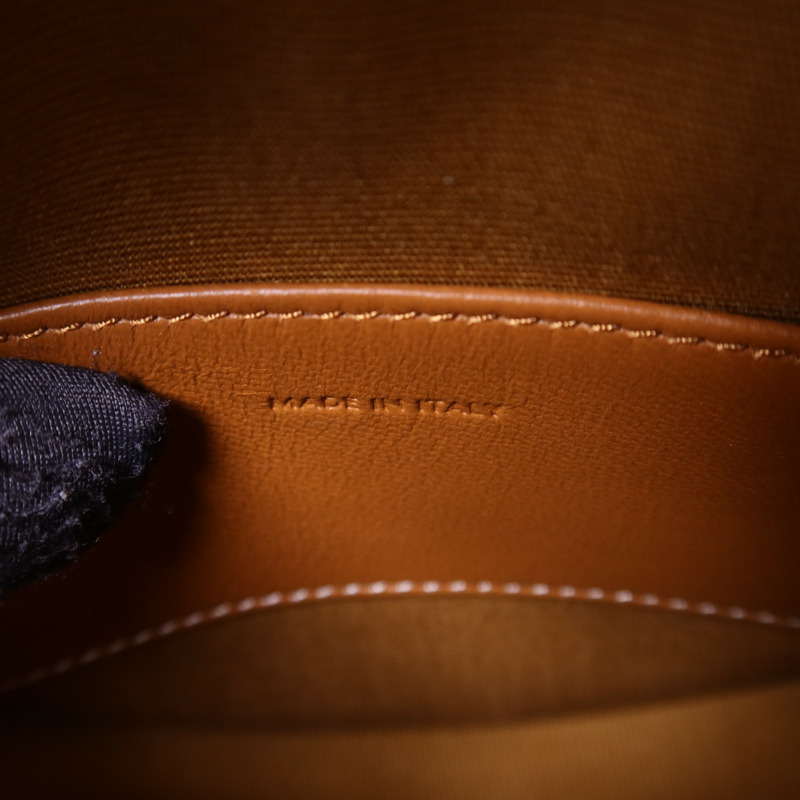 CELINE 塗層帆布Triomphe Round Shoulder Bag金扣肩背袋-7