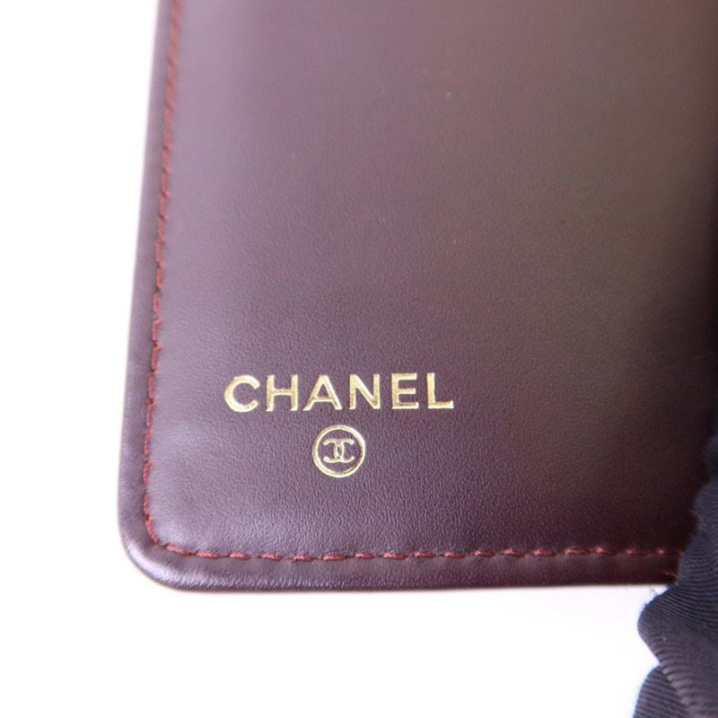 CHANEL 牛皮皮革Bifold Long Wallet金扣長錢包-6