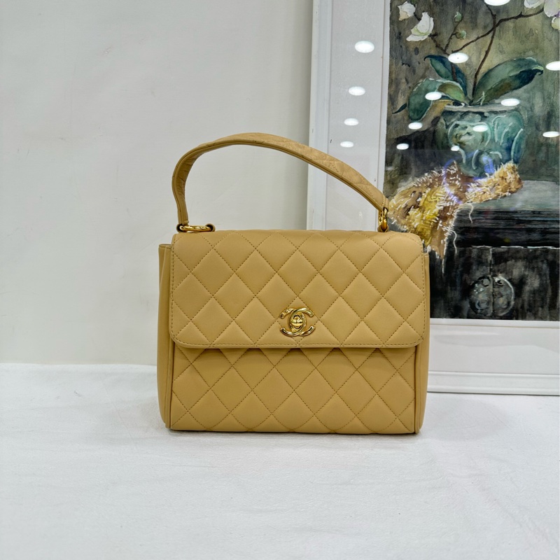 Chanel 香奈兒 vintage Kelly25經典中古手提 經典優雅,尺寸25×17 鐳射清楚-0