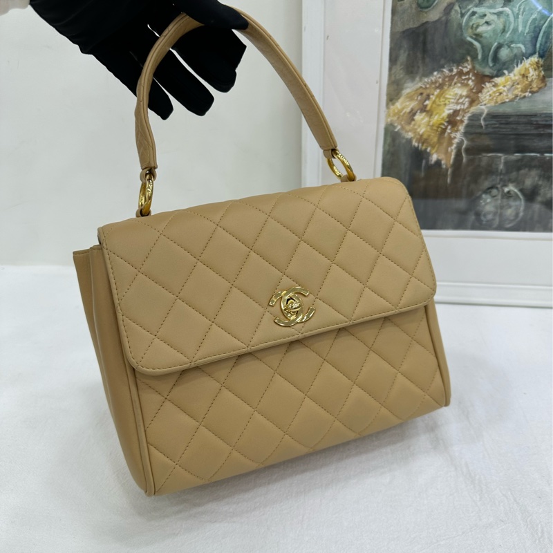 Chanel 香奈兒 vintage Kelly25經典中古手提 經典優雅,尺寸25×17 鐳射清楚-4
