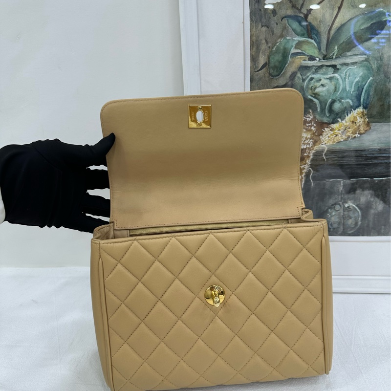 Chanel 香奈兒 vintage Kelly25經典中古手提 經典優雅,尺寸25×17 鐳射清楚-6