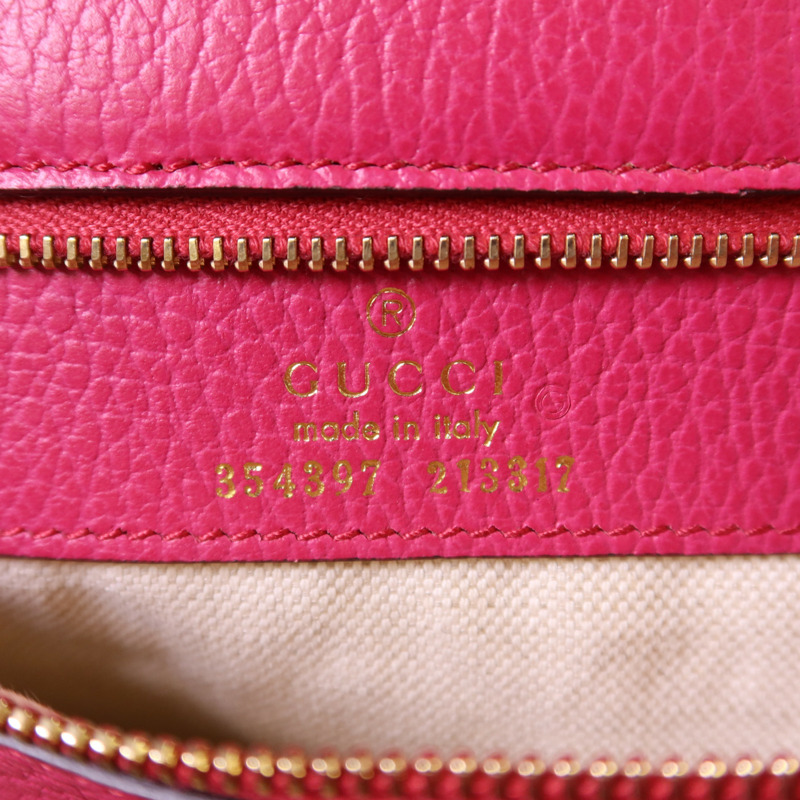 GUCCI 牛皮皮革Shoulder Bag金扣肩背袋-6