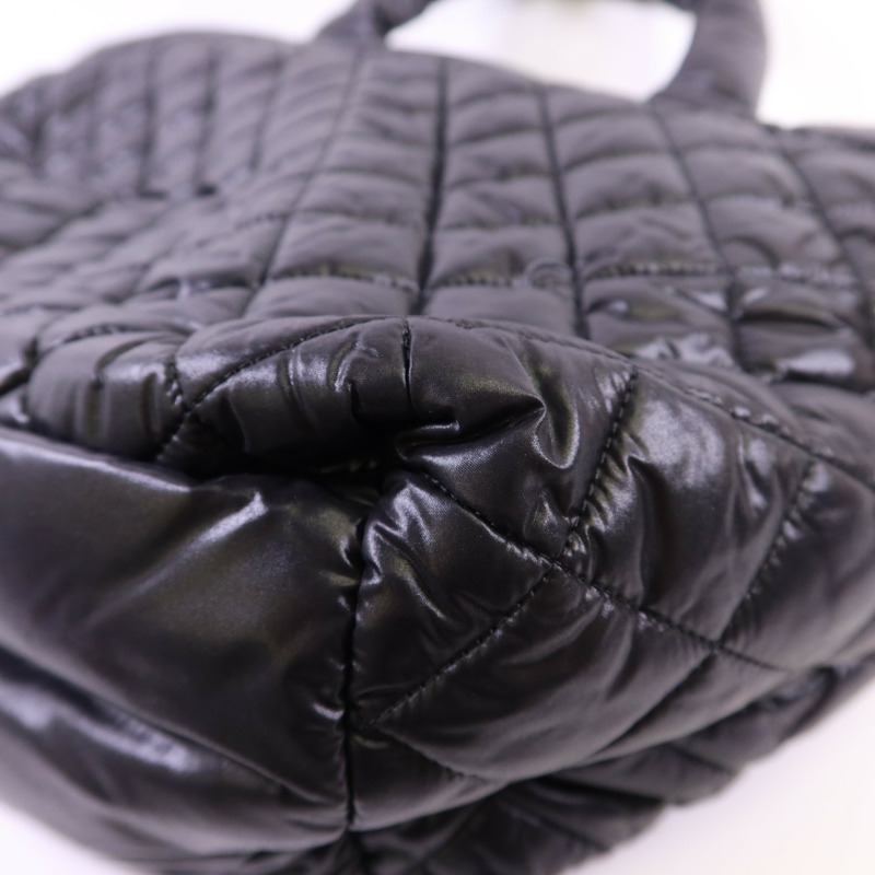 CHANEL 尼龍Coco Cocoon Medium銀扣手挽袋-13