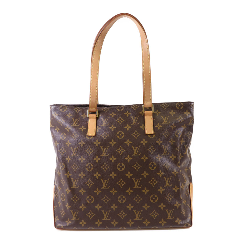 LOUIS VUITTON Monogram Cabas Mezzo金扣肩背袋棕色-0