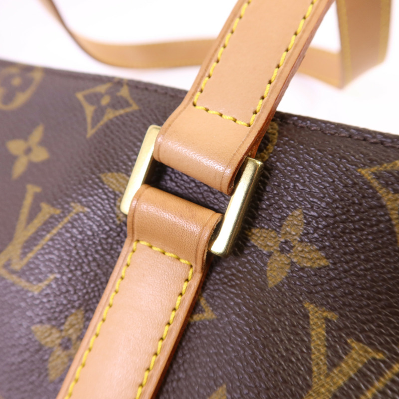 LOUIS VUITTON Monogram Cabas Mezzo金扣肩背袋棕色-7