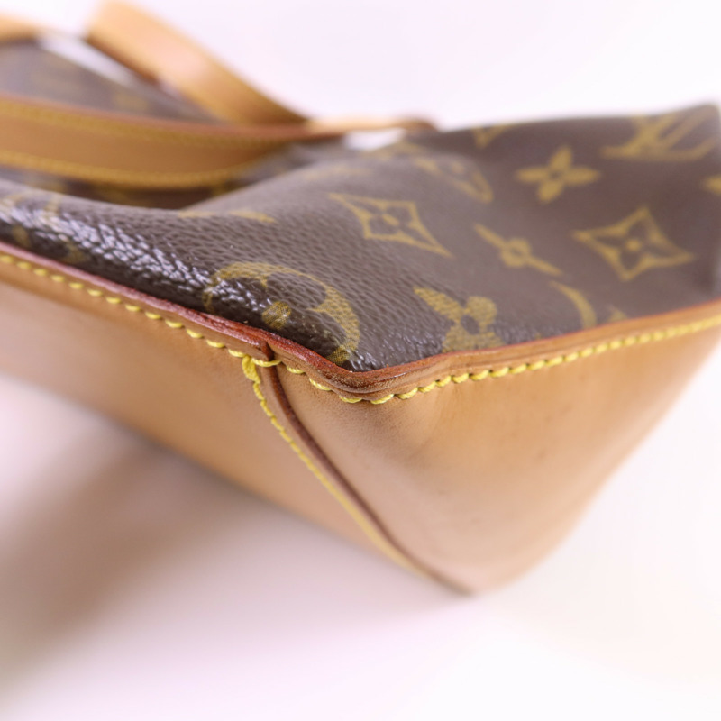 LOUIS VUITTON Monogram Cabas Mezzo金扣肩背袋棕色-10