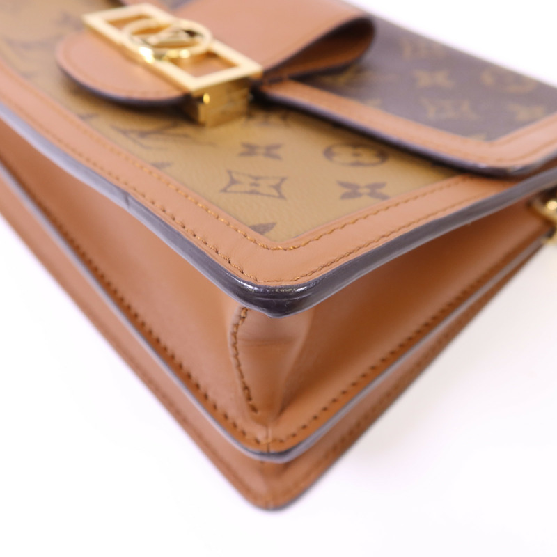 LOUIS VUITTON Monogram Reverse Dauphine MM金扣肩背袋-13