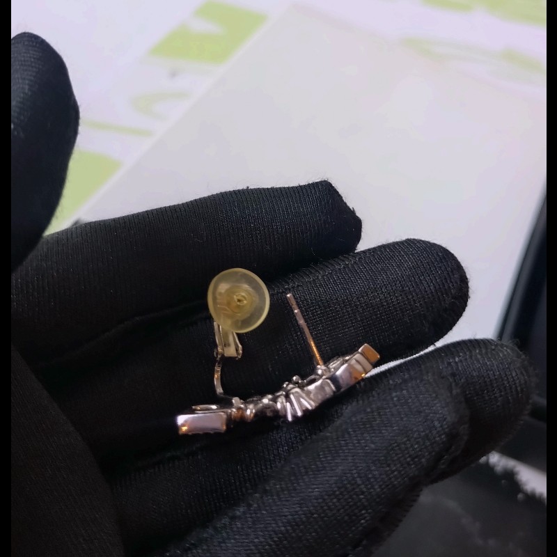 Chanel 水鑽雙C幸運草5號耳環-3