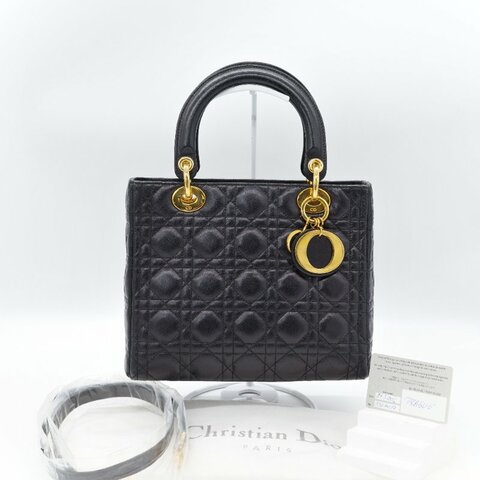 【CP 精選🌟小編推薦】Dior 迪奧 Lady Dior 戴妃包  Cannage 藤格紋 金色 吊飾 牛皮 肩背包 手提包