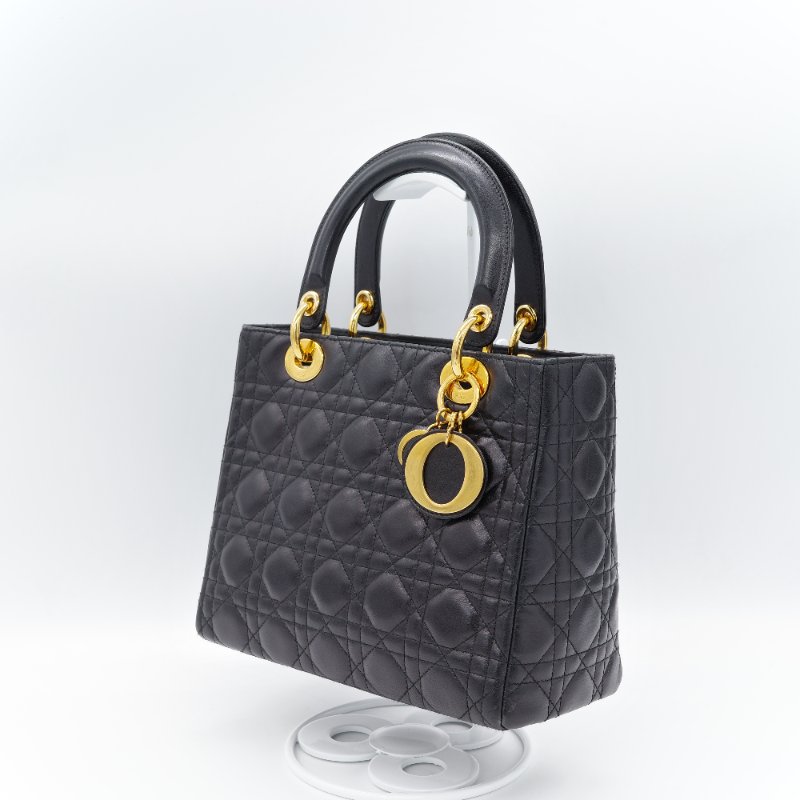 【CP 精選🌟小編推薦】Dior 迪奧 Lady Dior 戴妃包  Cannage 藤格紋 金色 吊飾 牛皮 肩背包 手提包-2