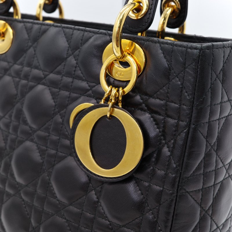 【CP 精選🌟小編推薦】Dior 迪奧 Lady Dior 戴妃包  Cannage 藤格紋 金色 吊飾 牛皮 肩背包 手提包-4