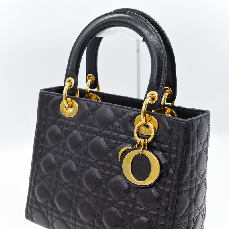 【CP 精選🌟小編推薦】Dior 迪奧 Lady Dior 戴妃包  Cannage 藤格紋 金色 吊飾 牛皮 肩背包 手提包-5