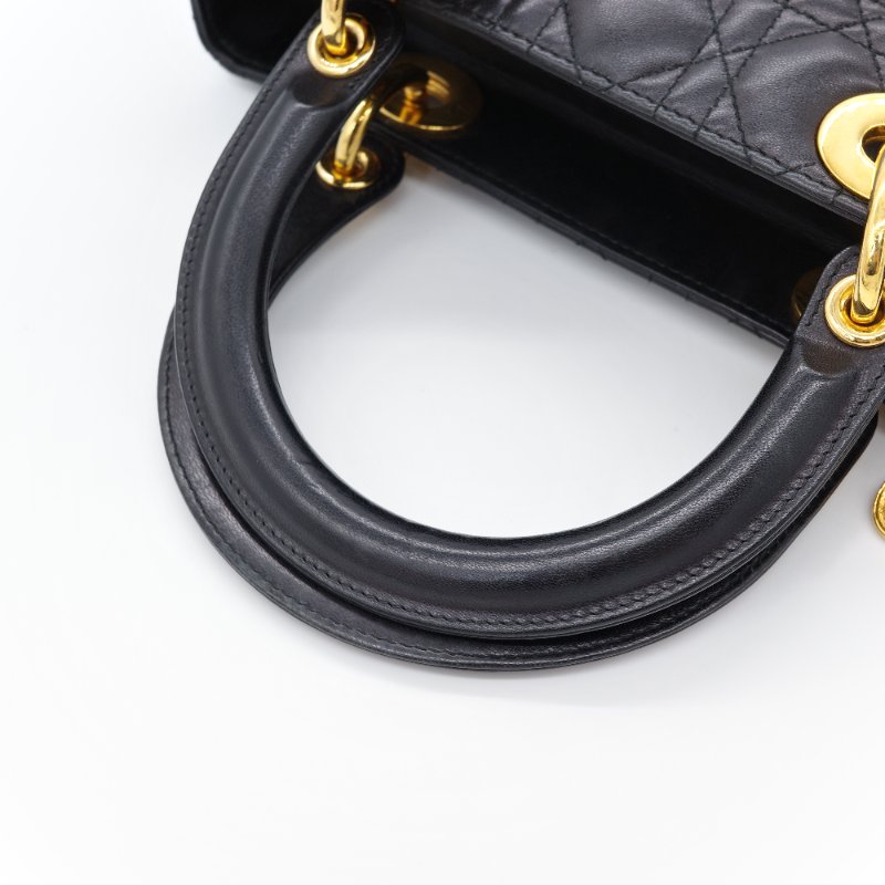 【CP 精選🌟小編推薦】Dior 迪奧 Lady Dior 戴妃包  Cannage 藤格紋 金色 吊飾 牛皮 肩背包 手提包-8