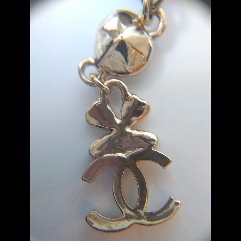 Chanel 圓珠水鑽愛心幸運草耳環-6