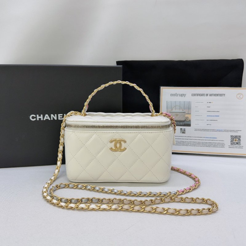 CHANEL 小羊皮手提鏈帶盒子包-0