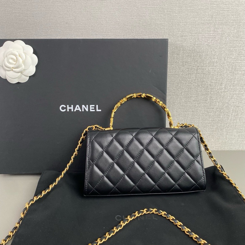 ✨Chanel 黑金琺琅手柄橫版Kelly 有購證 99新 晶片款🖤-6