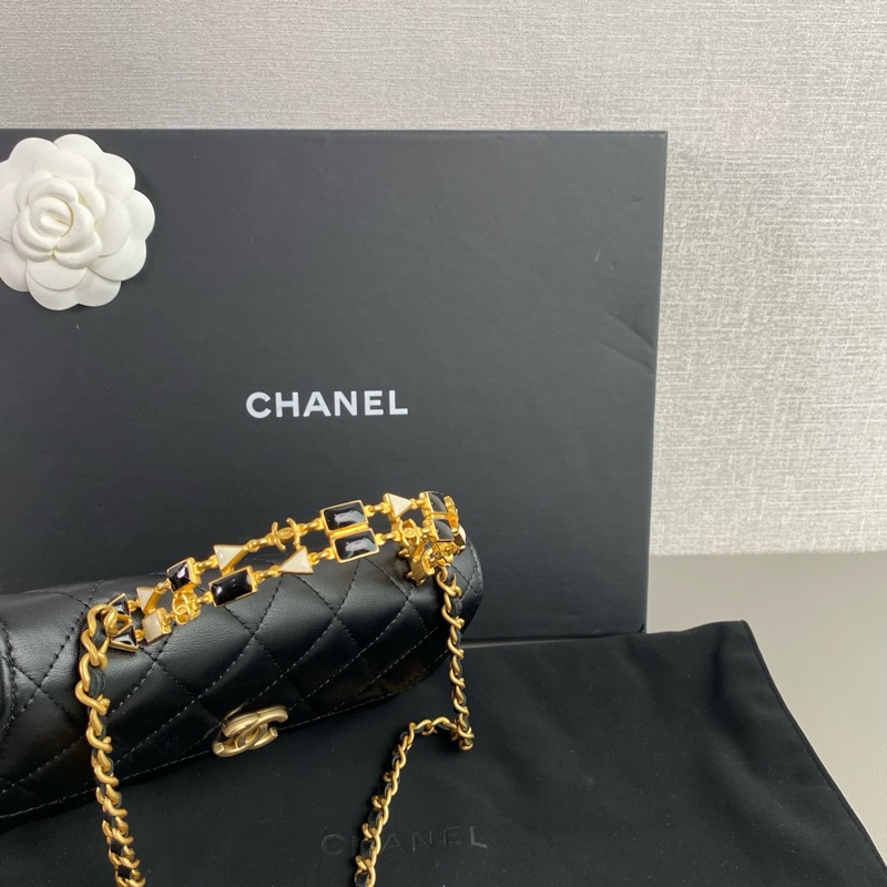 ✨Chanel 黑金琺琅手柄橫版Kelly 有購證 99新 晶片款🖤-7