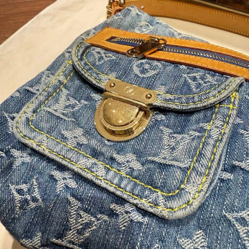 LV 牛仔丹寧baggy單肩包 約30x20-9