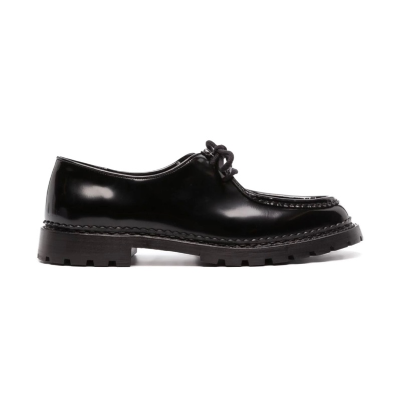 YSL MALO derbies in glazed leather亮皮德比鞋(黑)-0