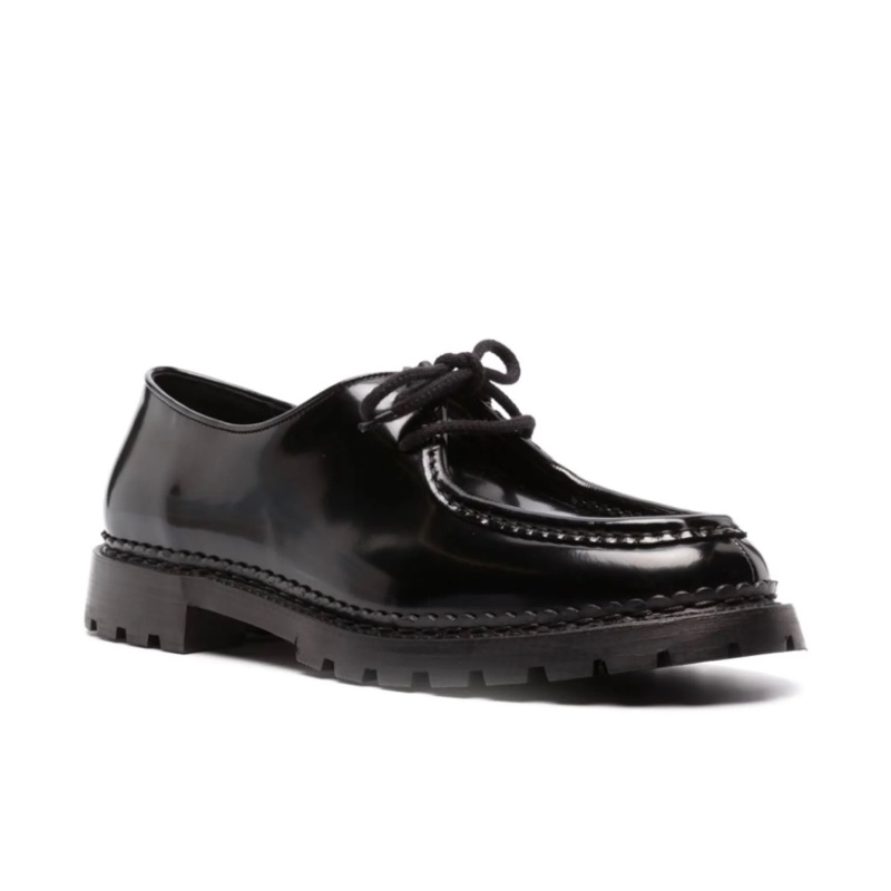 YSL MALO derbies in glazed leather亮皮德比鞋(黑)-1