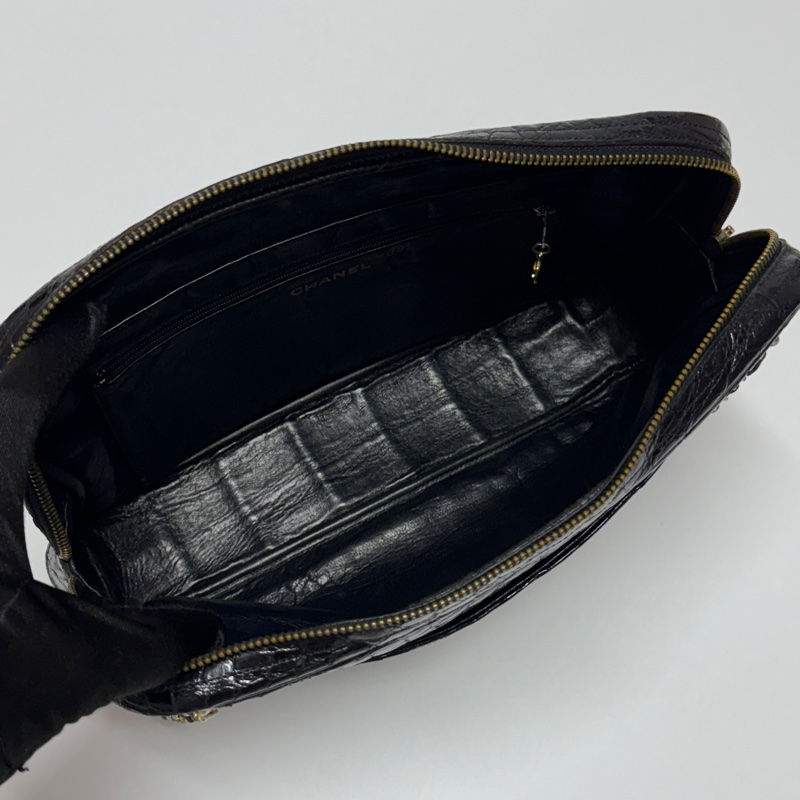 【真鱷魚皮🐊】 Chanel 香奈兒 黑金鱷魚皮 肩背包 專櫃60幾萬！-13