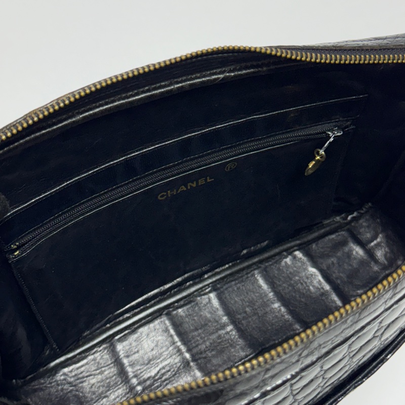 【真鱷魚皮🐊】 Chanel 香奈兒 黑金鱷魚皮 肩背包 專櫃60幾萬！-14