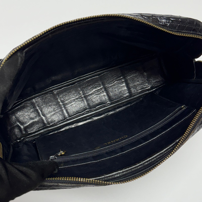 【真鱷魚皮🐊】 Chanel 香奈兒 黑金鱷魚皮 肩背包 專櫃60幾萬！-16