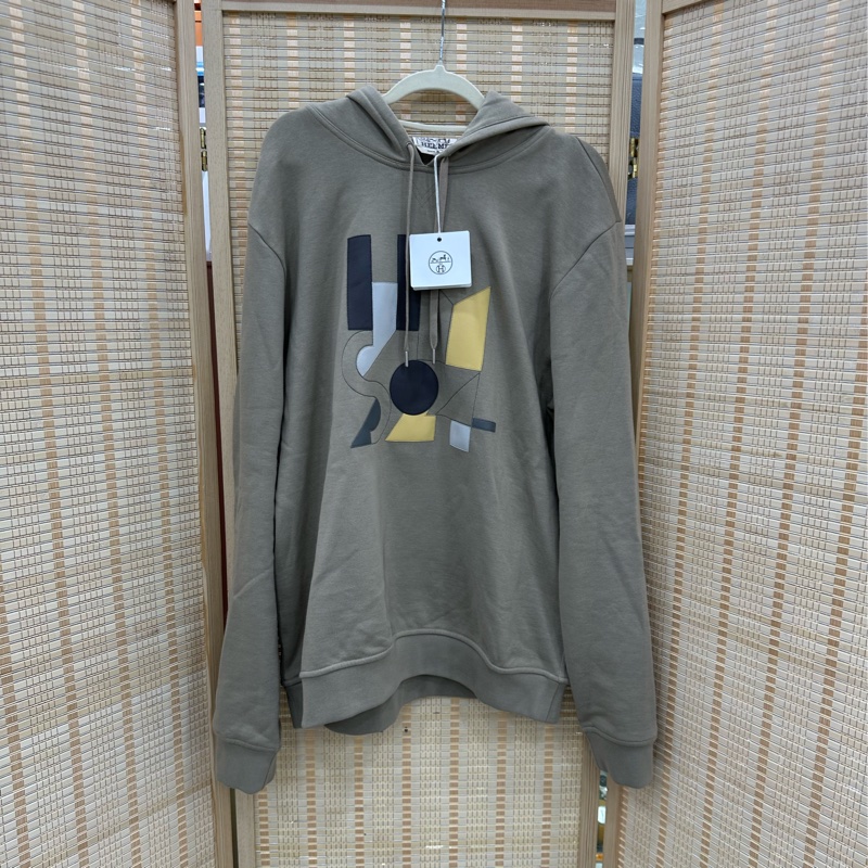 Hermes 愛馬仕男士連帽拼皮衛衣 L碼 全新-0