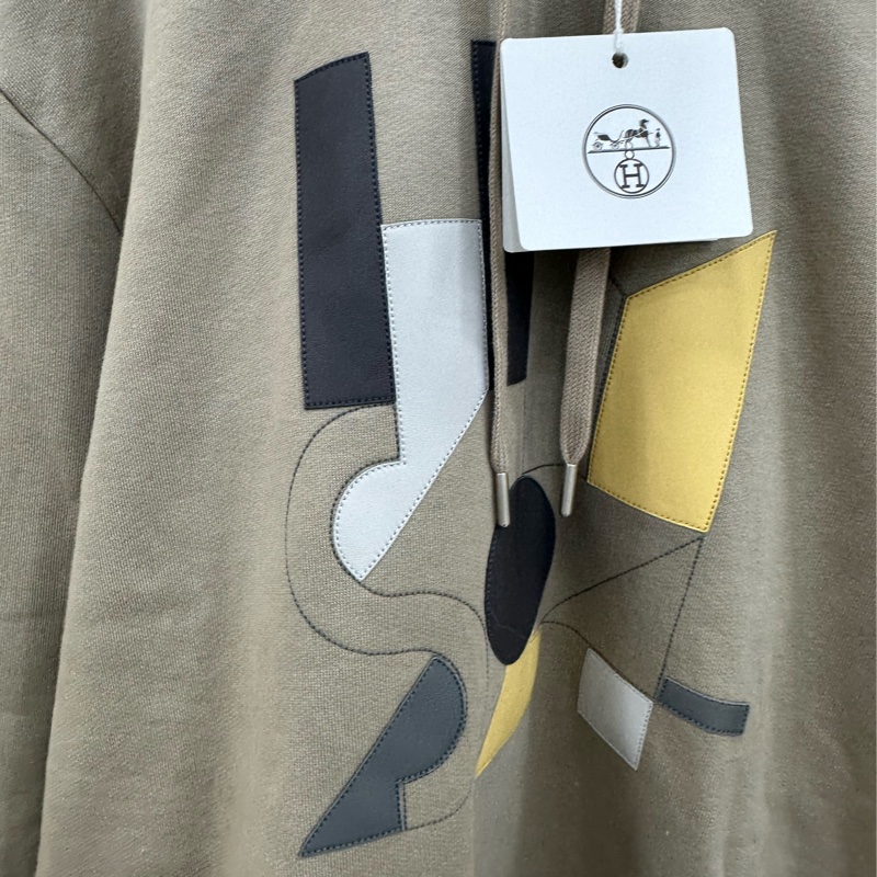 Hermes 愛馬仕男士連帽拼皮衛衣 L碼 全新-2