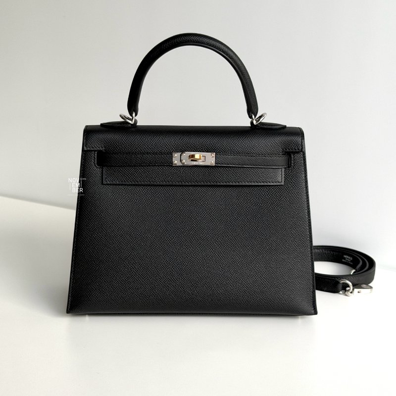 全新🖤全配有購證🙌🏻 天菜等級😍 Hermès 愛馬仕 Kelly 25 黑色鴛鴦釦-0