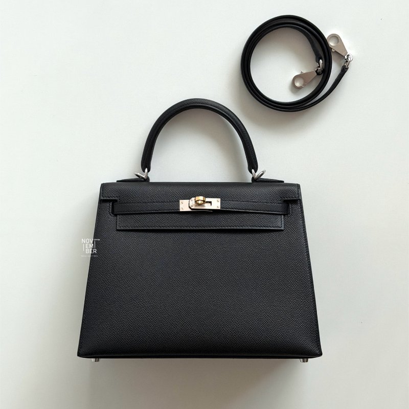 全新🖤全配有購證🙌🏻 天菜等級😍 Hermès 愛馬仕 Kelly 25 黑色鴛鴦釦-6