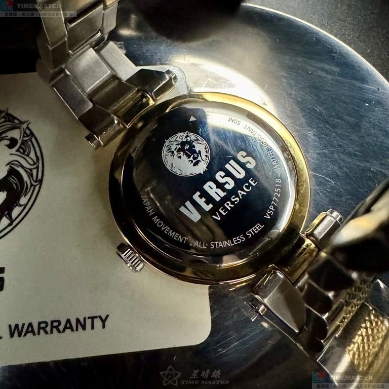 VERSUS VERSACE手錶,編號VV00404,34mm金色錶殼,金銀相間錶帶款-4