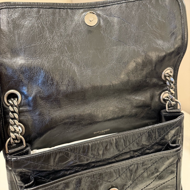 (超甜價)YSL niki中號 黑色中號-4