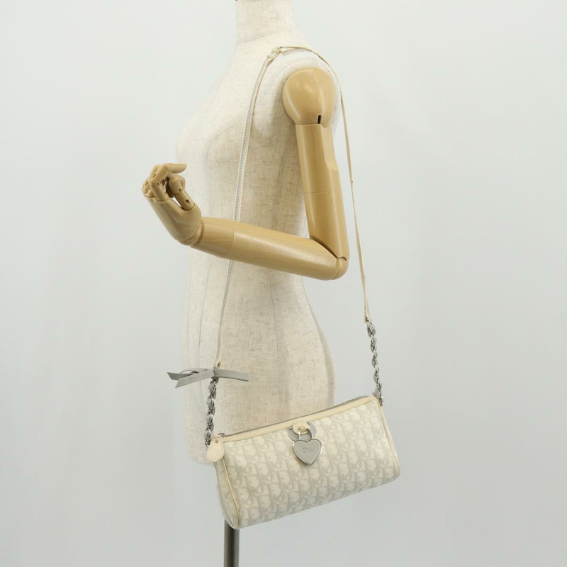 【日本直送】Christian Dior Trotter Romantic 單肩包 PVC 白色銀色 正品 155320V-27