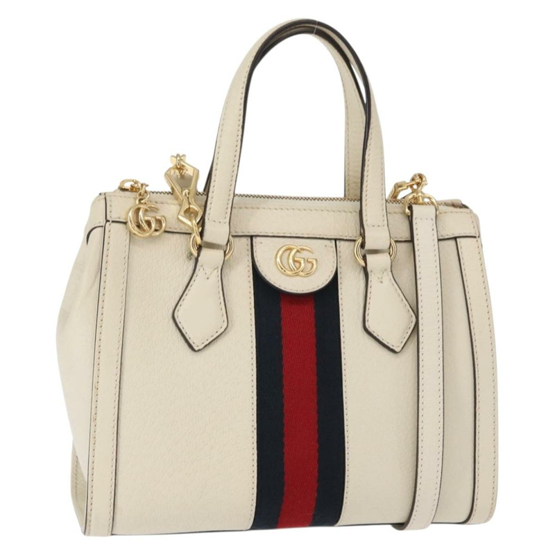 【日本直送】GUCCI Sherry Line Ophidia 手提包 皮革 兩用 白色 金色 547551 正品 156169-0